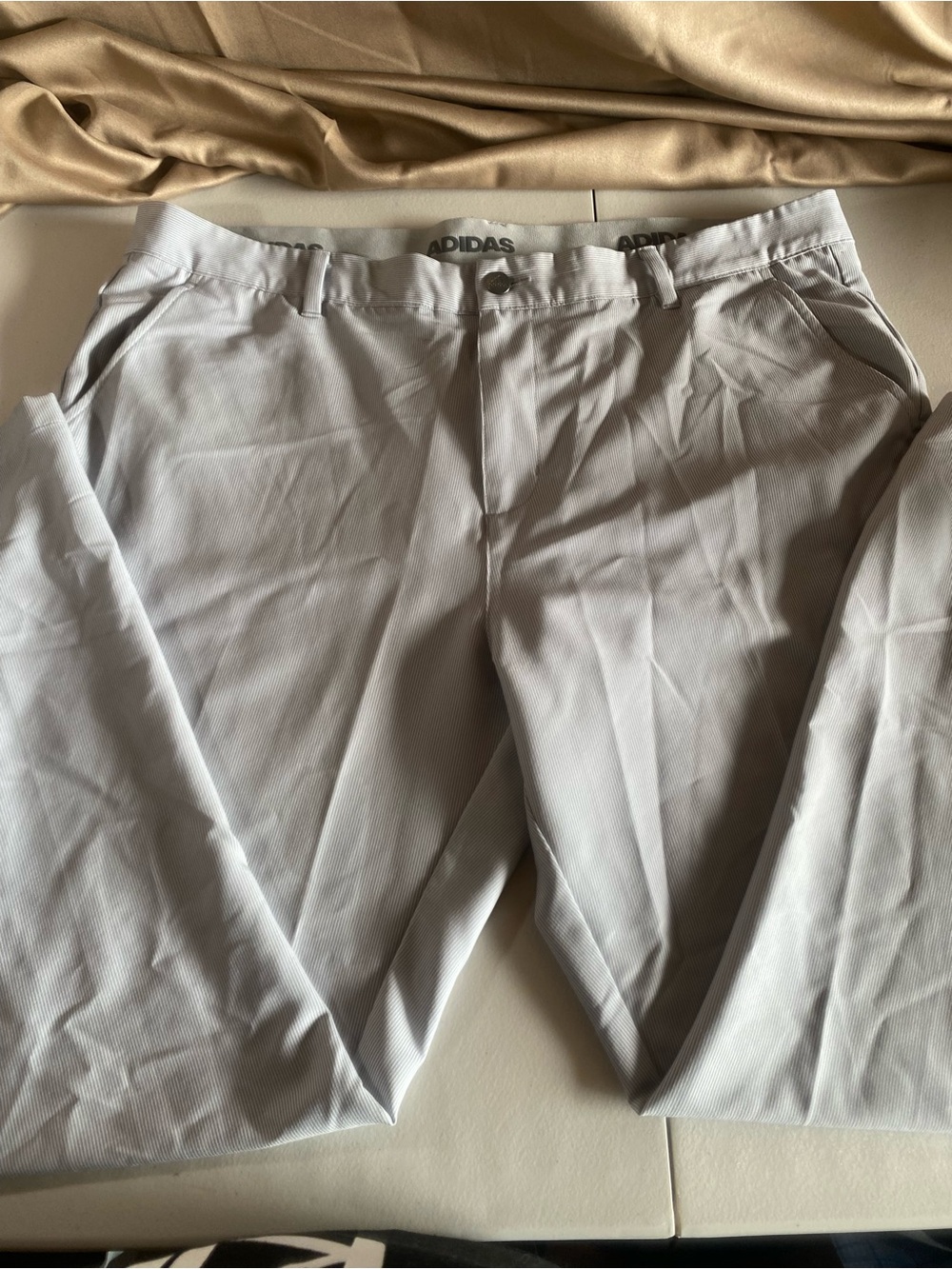 adidas Light Gray Men's Chinos - Classic Straight